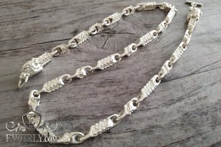 Тяжелая серебряная цепь мужская авторская