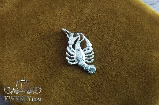 Серебряная подвеска Рак - купить кулон знака Зодиака из серебра